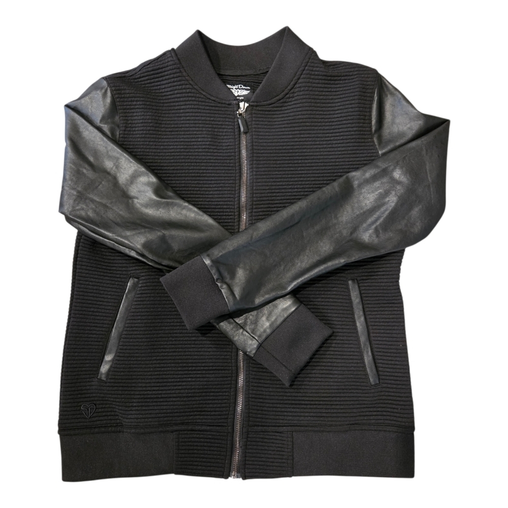 Straight Down Jacket, Bomber, Motocycle Jacket, Black, Size M